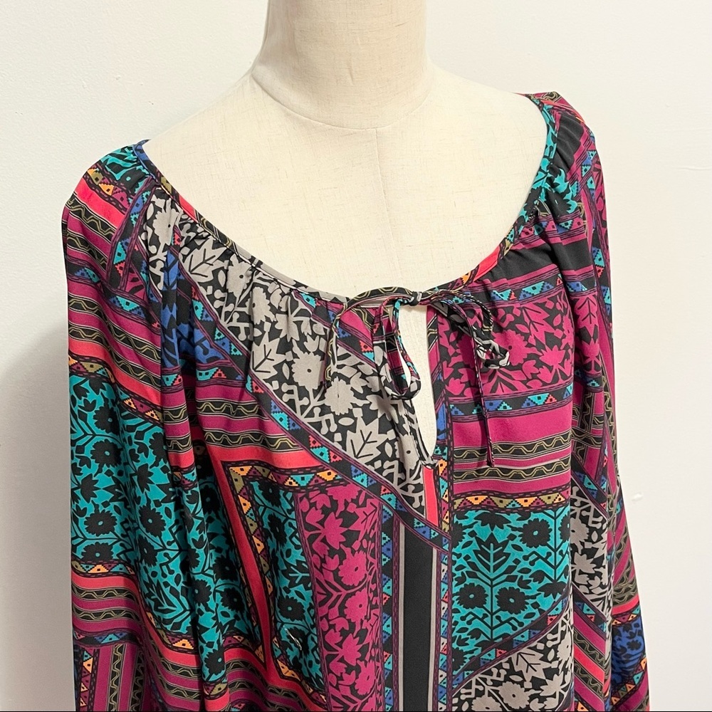 Bb Dakota Patchwork Multi Patterned Blouse Womens… - image 2